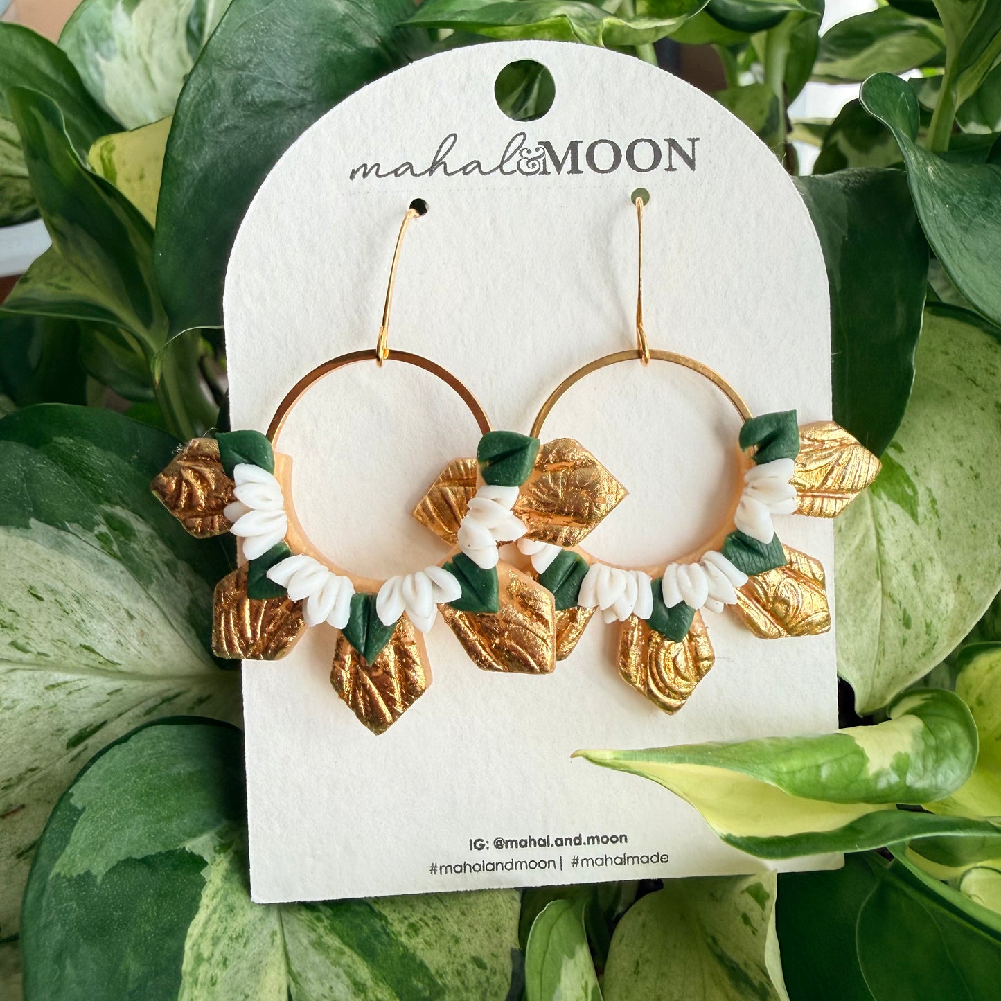 Sampaguita half araw earrings