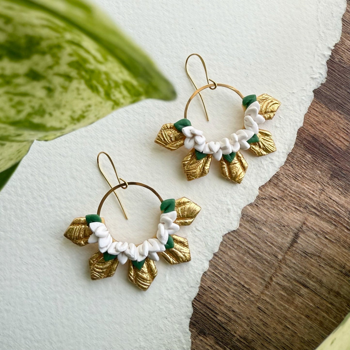 Sampaguita half araw earrings