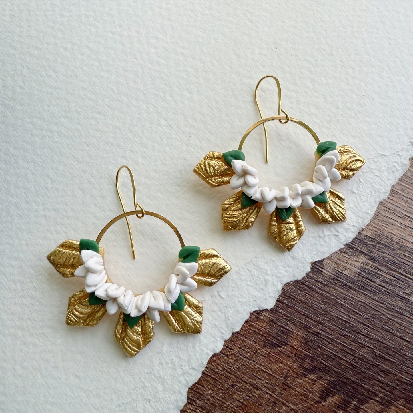 Sampaguita half araw earrings