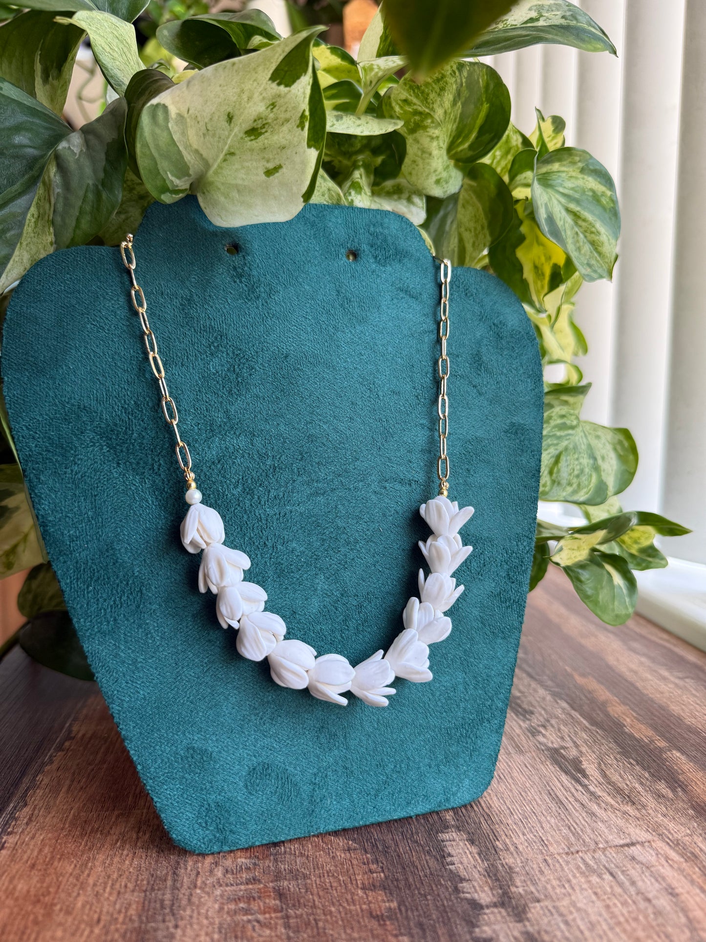 Sampaguita bud lei necklace