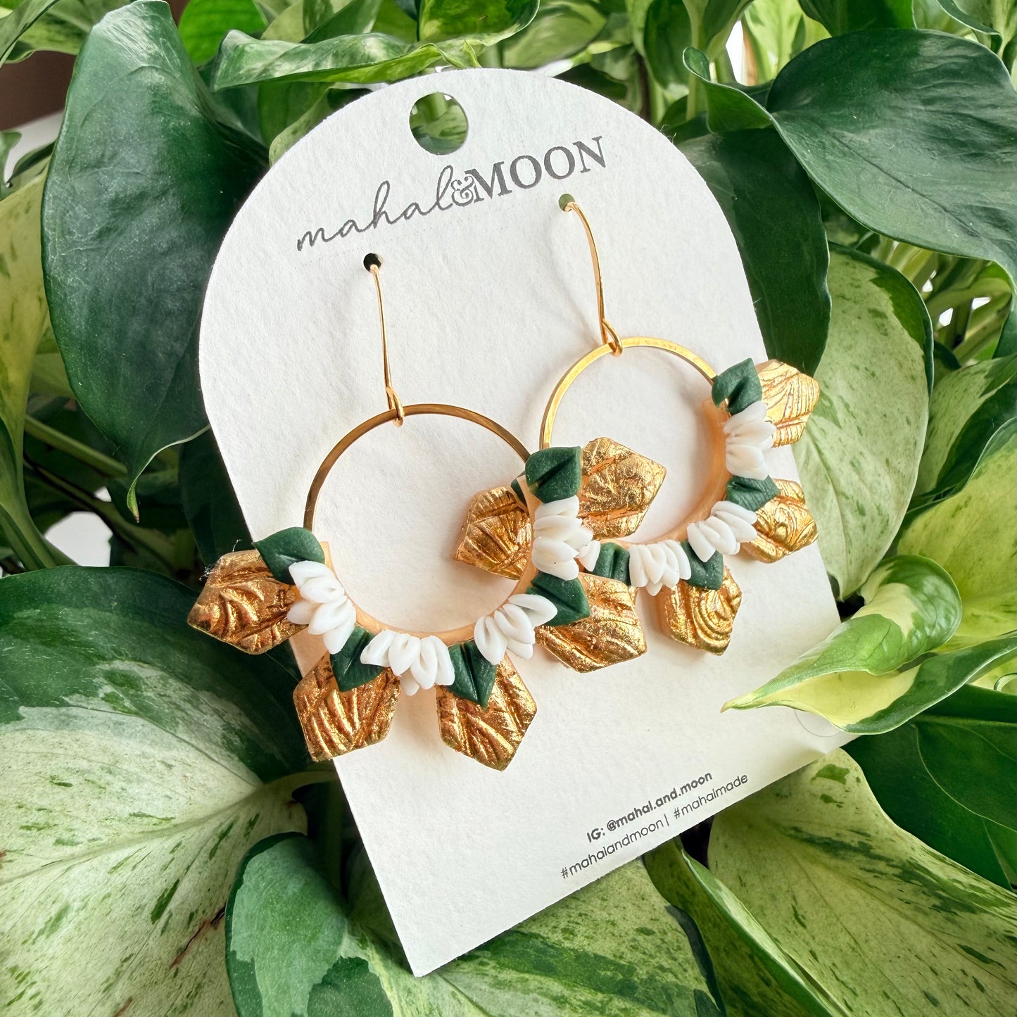 Sampaguita half araw earrings