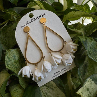 Sampaguita chandelier earrings