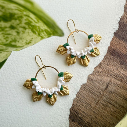 Sampaguita half araw earrings